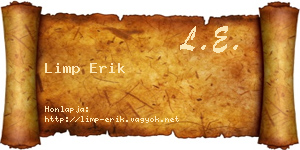 Limp Erik névjegykártya